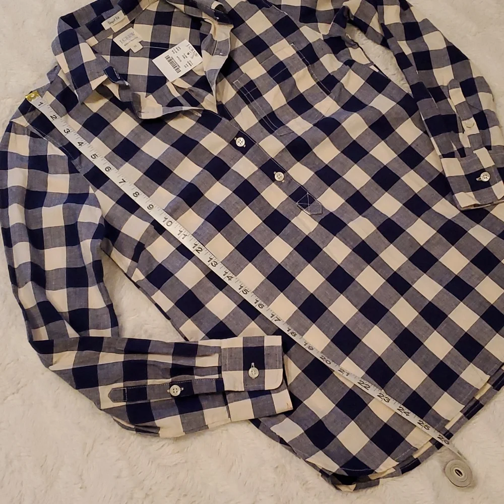 NWT J. Crew perfect fit plaid button down shirt